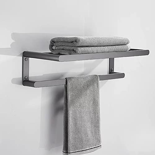 Étagère de salle de bain gris gunmetal moderne : ensemble de douches flottantes multifonction