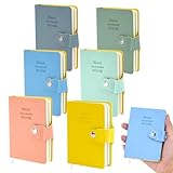 DIBALIYI 6 Pcs Pocket Notebooks, Mini Diary Notepad Memo Book, Small Button Journal, Portable Snap Note Book for School Office Supplies, Kawaii Notebook for Girls Women Gifts