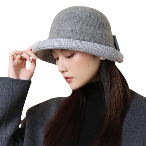 Chapeau cloche rétro à carreaux en feutre de laine ravivez le charme vintage au féminin