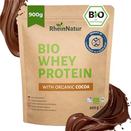 RheinNatur Bio Whey Protein-Pulver Vanille/Kakao/Geschmacksneutral 900 g (Kakao)