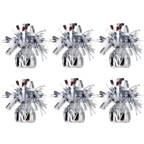 Moretreat balloon weights are perfect for parties birthdays weddings. Each pack includes 6PCS durable weights that easily decorate balloons and elevate any celebration.(Silver100g)