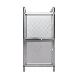 ZOLPINL Küchenschrank aus Edelstahl, wasserdichter Organisationsschrank mit 2–5 Ebenen und Türen, bodenstehendes Regal für Lagereinheiten für gewerbliche Bürogaragen (55 x 45 x 95 cm)