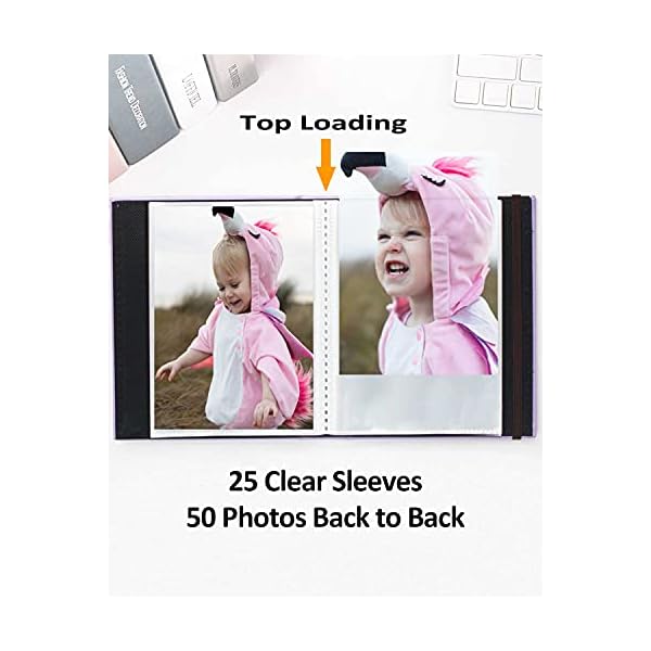 Kleines Fotoalbum, 12,7 x 17,8 cm, einfaches Leder-Hardcover mit Frontdisplay, 12,7 x 17,8 cm, Fotoalbum für 12,7 x 17,8… – Bild 3