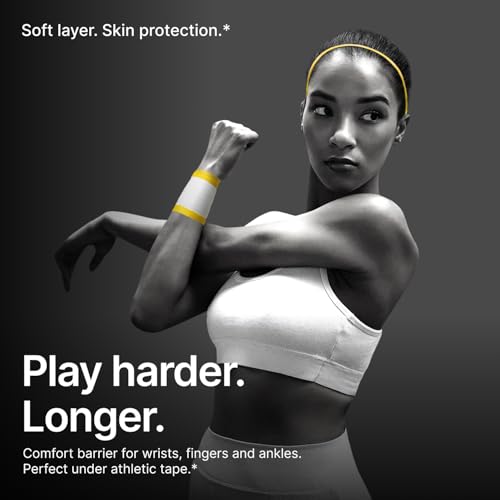 Image of Hampton Adams Pre Wrap Athletic Tape, Non Slip Grip, No Fray Underwrap | Foam underwrap for skin protection, Ankle, wrist & knee, Tape grip base layer, Hair tie for sports 2.75 in x 22 yd rolls