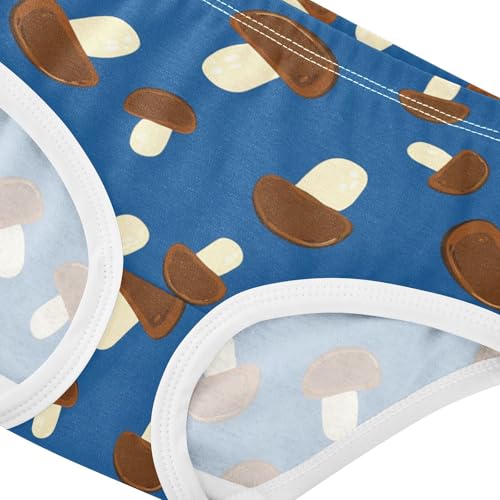 Toddler Girls Underwear 2t Cotton Little Girl Panties Fun Print Briefs Kids Undies Porcini Mushrooms Brown Blue4