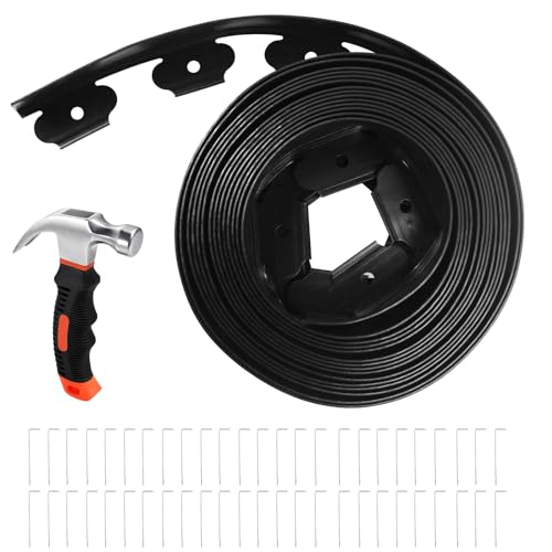 MaxAwe Flexible Rasenkante Kunststoff mit 50 Erdanker, Garten Beeteinfassung Länge 10m Höhe 5cm mit 1x Hammer, Raseneinfassung Rasenmähkante, Zaun Garten, Rasenkantenprofile Leicht zu verarbeiten MaxAwe Flexible Rasenkante Kunststoff mit 50 Erdanker, Garten Beeteinfassung Länge 10m Höhe 5cm mit 1x Hammer, Raseneinfassung Rasenmähkante, Zaun Garten, Rasenkantenprofile Leicht zu verarbeiten