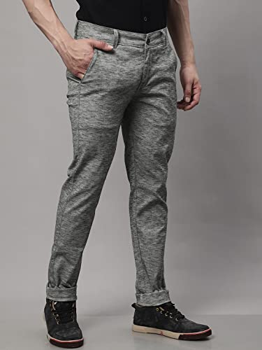 Image of Majestic Man Men's Slim Fit Mid Rise Casual Comfortable Trousers