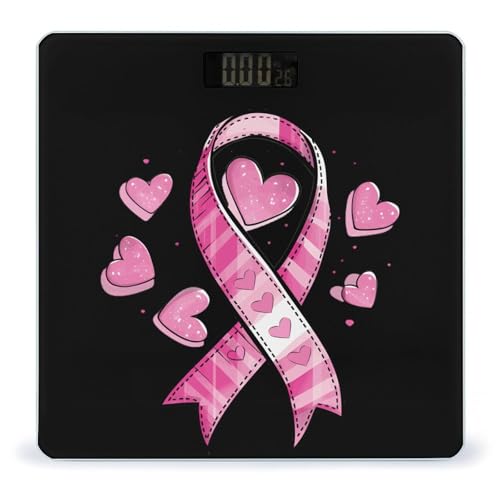 Breast Cancer Awareness Ribbon Scale for Body Weight Bathroom Digital Body Weight High Precision Scale for Home Office