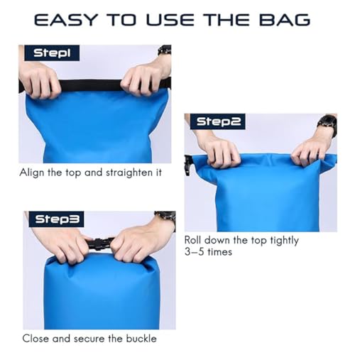 Dry Bag Waterproof blanco, 15L mochila impermeable de almacenamiento seco ligera con cierre enrollable para viaje, natación, navegación, kayak, camping y playa miniatura 5