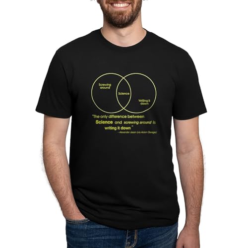CafePress Mythbusters Science Quote (Yellow) T Shirt Men's Deluxe Tri-Blend Tee