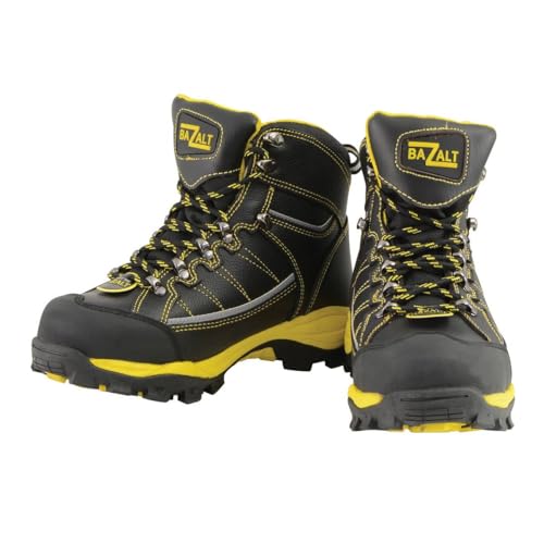 Image of Bazalt Men's Men's Black & Yellow Water & Frost Proof Leather Boots W /Composite Toe