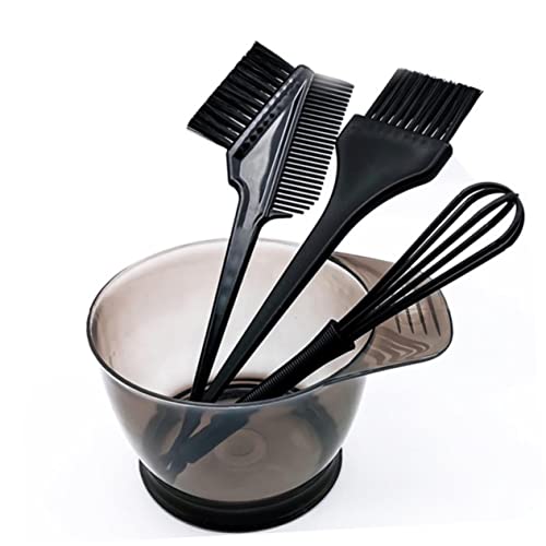 5pcs Blending Hair Teasing Comb Mixing Bowl Set Hair Color Set Salon Hair Coloring Tool Hair Color Kits Five Piece Set Wash The Dishes Suite Boutique Bowl Cover Plastic Dye