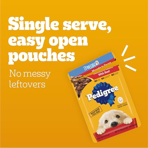 Pedigree Puppy Morsels Wet Dog Food Pouch, Beef, 3.5 oz, 16 Count - image 4