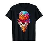 Basketball Ice Cream Drip for Boys Girls Youth Basketball T-Shirt