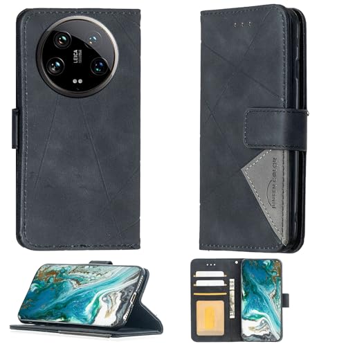 Aroepurt Case Compatible for Xiaomi Mi 14 Ultra 5g Phone Case Cover Flip Stand Cover PU Leather Wallet Case Black