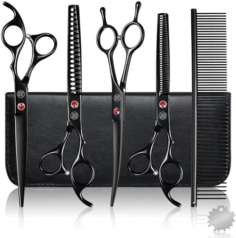 Moontay Professional Dog Grooming Scissors, Set of 8 in 1 Dog Sci...