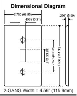 Leviton 2-Gang Duplex Device Receptacle Wallplate, Standard Size, Thermoset, Device Mount, 78016, Light Almond