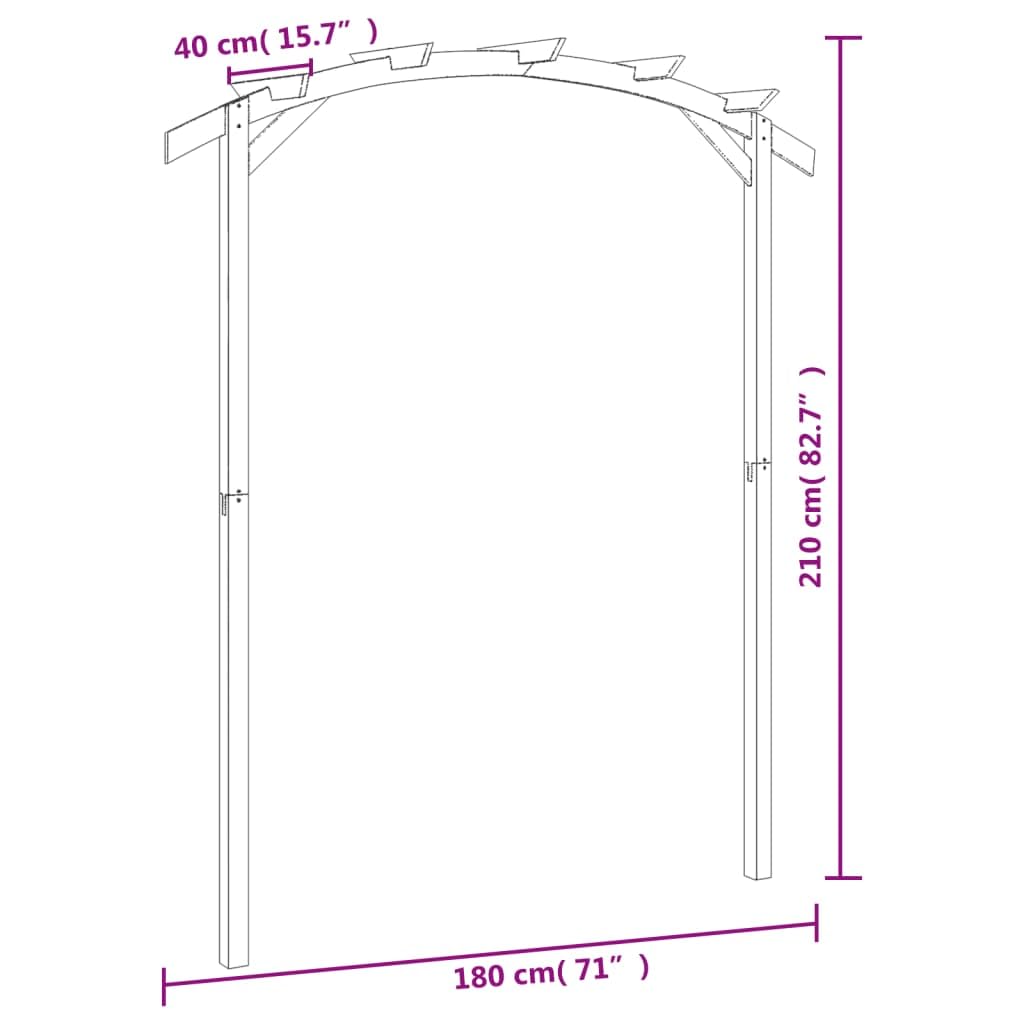 Tuteur stable pour plantes grimpantes à montage facile : pergola de jardin en pin imprégné sous pression avec 2 poteaux, 1 poutre et 5 chevrons