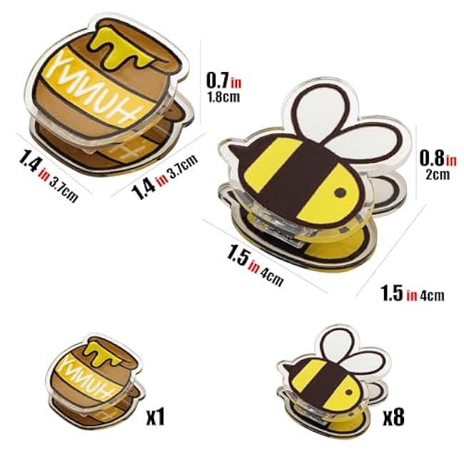 Bee Chip Clips Cute Bag Clips, Potato Chip Bag Clips, Plastic Bread Bag Clips, Fun Bag Clips for Food Chips, Food Storage (10 Pcs)