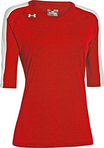 Maillot de volleyball respirant Under Armour rouge taille L pour femme