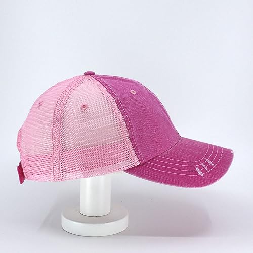 Image of The Vintage Year Distressed Cotton Unstructured Soft Mesh Breathable Adjustable Dirty Wash Dad Hat Trucker Baseball Cap