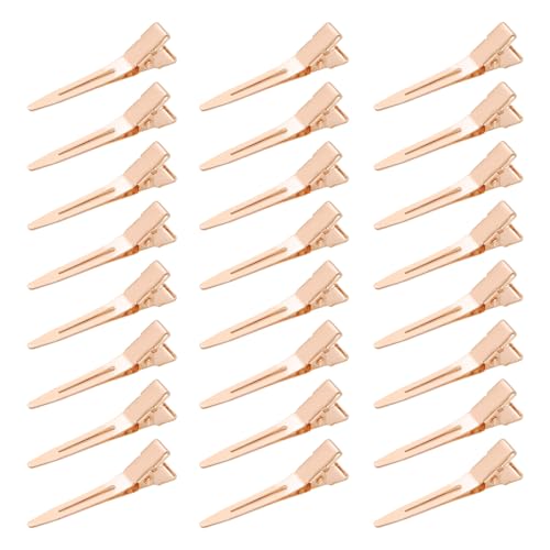 Bantoye 50Pcs Alligator Curl Clips, 1.8 Inch Single Prong Clips, Rose Gold
