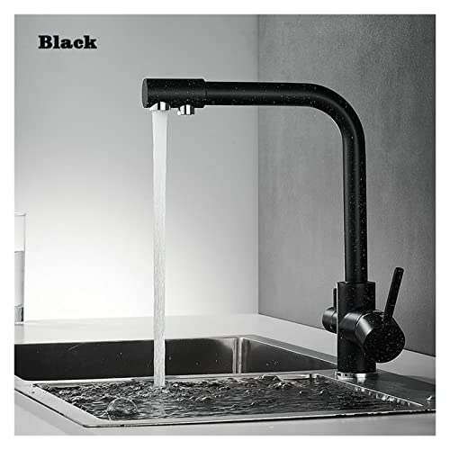 Robinet de cuisine filtré noir double jet élimine le goût de chlore pour eau potable pure - 3