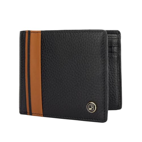 Image of Da Milano RFID Protected Leather Wallet for Men with Card Slot - Black