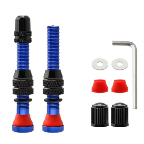 Yardwe Juego de 9 Piezas de Válvulas para Bicicleta Tubeless Núcleo de Aleación de Aluminio, Ligero y Resistente, Incluye Herramientas Pequeñas para Reparación