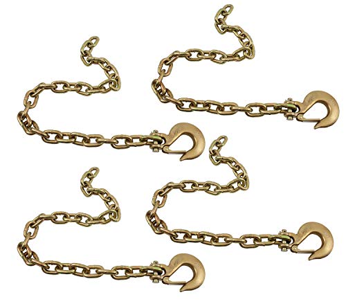 Mytee Products 3/8" x 36" Grade 70 Trailer Safety Chains w/Forged Hook & Safety Clip