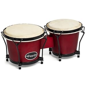 World Rhythm BON7-RD Eichen-Bongos für Anfänger