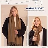 ACUSHLA 100% wełnowy szalik dla kobiet i mężczyzn Ciepły lekki zimowy | Miękki; oddychający; wielostronne użycie; wiele opcji kolorów; wszechstronny dla większości stylów lub okazji; klasyczny