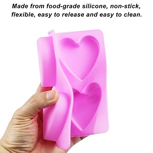 Silicone Soap Molds, Metluck 4 Pcs Heart Silicone Molds Heart Silicone Diy Soap Molds For Soap Making Cake Jelly Pudding Candy Chocolate And Dessert #TOP2