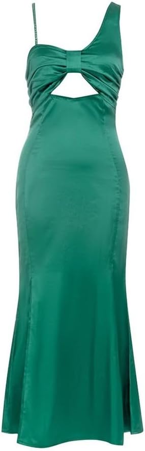 JSEIAJB Sexy Backless Halter Dress Silky Material Dresses