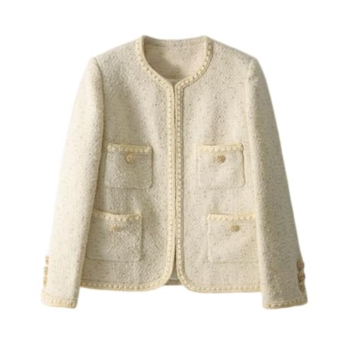 Veste en tweed femme avec poches pratiques et coupe droite chic
