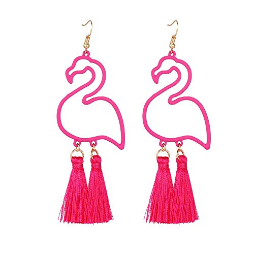 Tassel Pink Flamingo Exaggerated Long Dangle Earrings Retro Creative Hollow Fashion Cute Animal Bird Drop Earrings Boho Trendy Elegant Handmade Flamingo Shape Jewelry for Women Girls Tassel Pink Flamingo Exaggerated Long Dangle Earrings Retro Creative Hollow Fashion Cute Animal Bird Drop Earrings Boho Trendy Elegant Handmade Flamingo Shape Jewelry for Women Girls