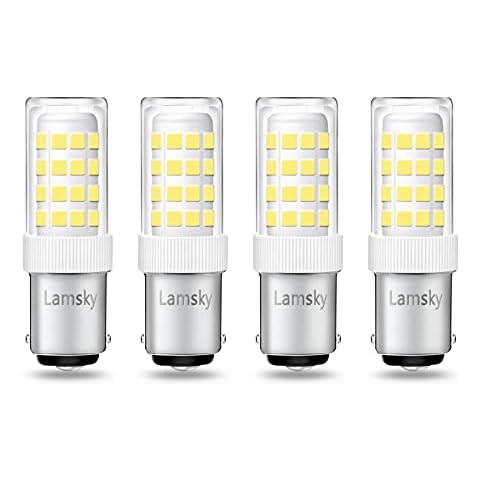 Lamsky (4-Pack) BA15D LED Double Contact Bayonet Base Sewing Machine Bulb 120 Volts,T3/T4/C7/S6,4W Daylight 6000K,LED 40W Halogen Replacement Bulb,No-Dimmable Cover