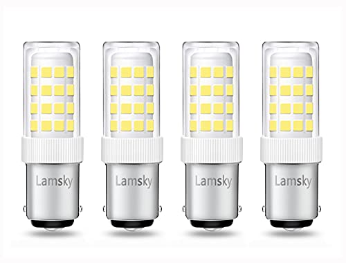 Lamsky (4-Pack) BA15D LED Double Contact Bayonet Base Sewing Machine Bulb 120 Volts,T3/T4/C7/S6,4W Daylight 6000K,LED 40W Halogen Replacement Bulb,No-Dimmable