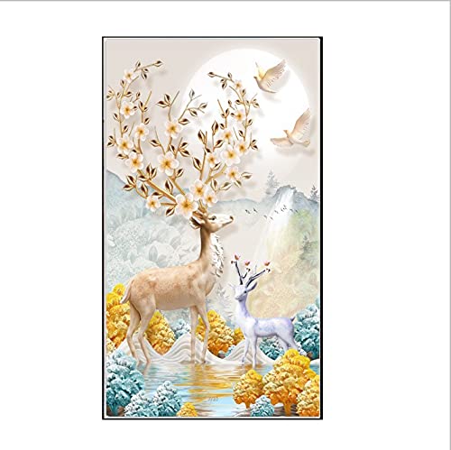 Art de diamant mosaïque 5D grand format adulte paysage cerf 80x220