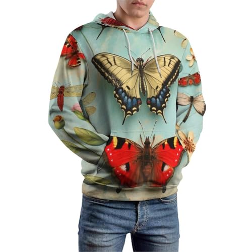 Sweat à capuche papillon contre le froid pull confortable S