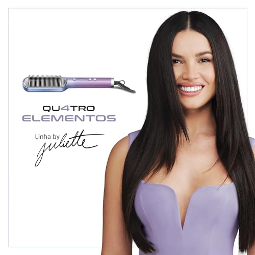 Escova Alisadora By Juliette, Mondial, Azul/Rosa, 36W, Bivolt - EA-JU-03