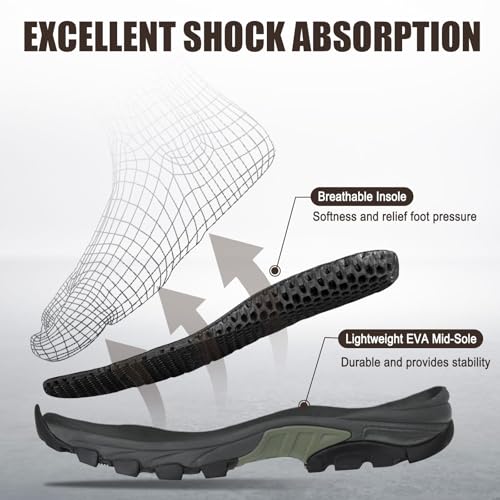 Image of Kalkal Rubber Boots for Men, Waterproof Mid Calf Mens Rain Boots, 6mm Neoprene Insulated Mens Rubber Work Boots for Hunting Gardening Farming Fishing Mud Working, Size 7-14