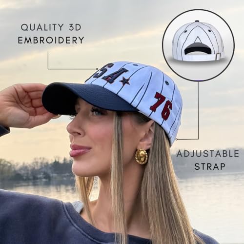 Image of CITRUSY Trendy Fashion Baseball Dad Caps | Men & Women Low Profile Hats | Cute Ladies Western Ponytail Vintage NY Ball Cap