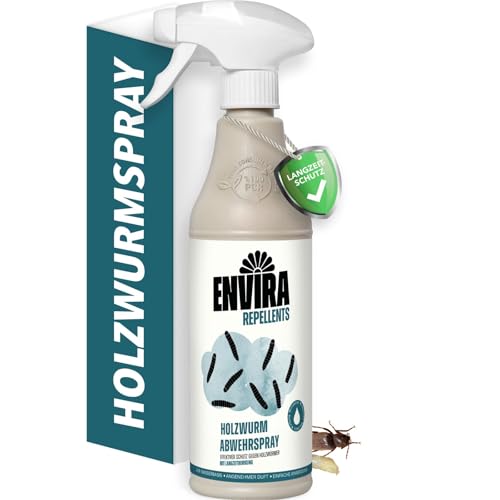 Envira Holzwurm Abwehrspray 500 ml - Spray mit Langzeitwirkung gegen Holzbock & Holzwurm - Mittel gegen Holzwürmer für innen - Effektives Holzwurmmittel & Holzwurmschutz