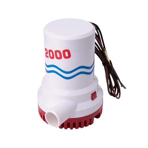 12V 2000GPH Electric Bilge Pump Marine Boat Submersible Water Pump Non-Automatic