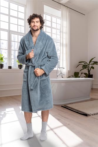 Mad Dog Mens Fleece Sherpa Robe for Men - Fluffy Bathrobe, Lightweight, Full Length Winter Robe, House Coat4