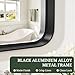 Bathroom Mirror 36x24 Inch Black Metal Frame Rectangle Vanity Mirror with Rounded Corners, Modern Wall Mounted Anti-Rust Mirror for Farmhouse, Restroom, Entryway, Horizontal or Vertical Hanging