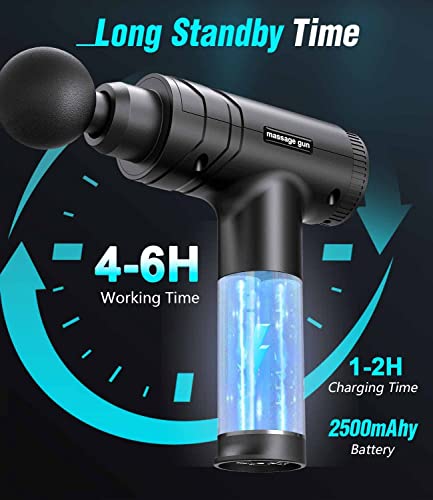 Eovco Massage Gun,Quiet Brushless Deep Tissue Percussion Muscle Massager Gun For Back Neck Relieve,Handheld Portable Lcd Touch Screen Massage Gun With 30 Variable Speed,6 Massage Heads&Carrying Case #TOP2