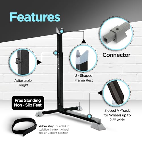 Image of Bike Nook Bike Stand & Vertical Storage Rack with Connector (2 Pack), The Original Vertical Bicycle Floor Stand for Garage, Indoor and Outdoor Storage, Perfect Bike Accessories for Small Spaces