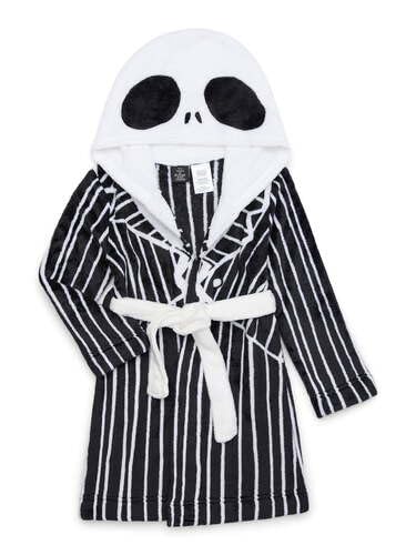 Disney Boys The Nightmare Before Christmas Jack Skellington Hooded Fleece Bathrobe